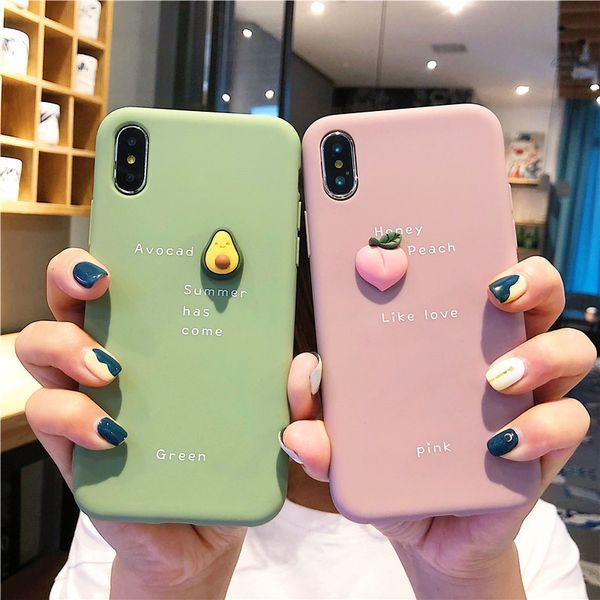 

three-dimensional lie prone fruit for apple x phone case iphone 8 plus/7p personality xsmax/xr silicone