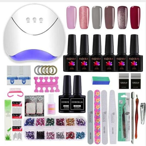 

Nail Art Kit 36W UV LED Lamp For Nail Gel Polish Set For Manicure 6PC UV Gel Varnish Semi Permanant Uv Set