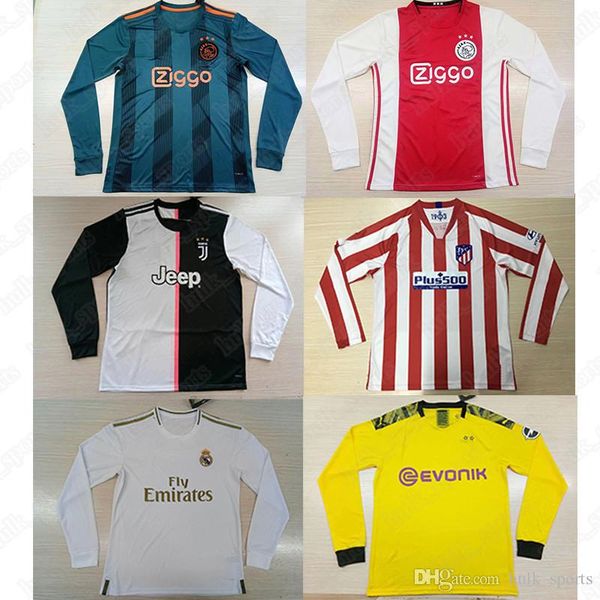 

Thai Juventus Cuadrado Soccer Jerseys 19 20 JOÃO FÉLIX Atletico madrid Griezmann Real Madrid Ronaldo Long sleeve Camisola de futebol