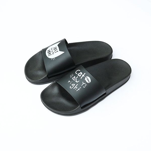 

women sandals flat 2019 summer women shoe black white letters beach slippers wedge flip flops cat floor family sandals