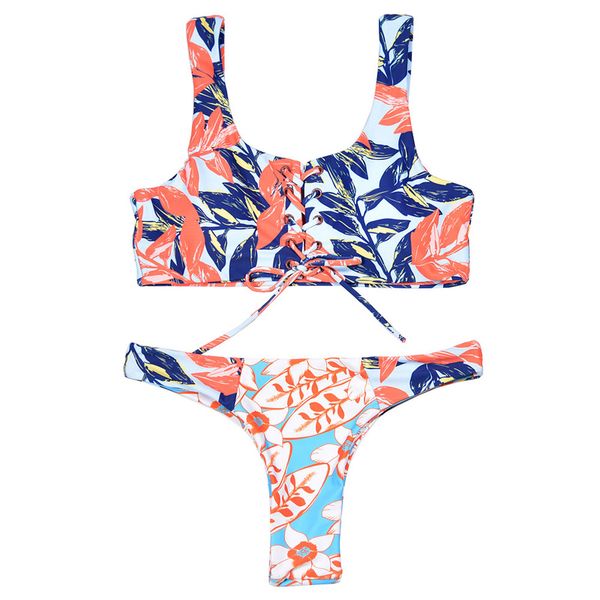 

swimsuit new bikini print stitching triangle bikini swimsuit swimwear women bathing suit women n30d, White;black