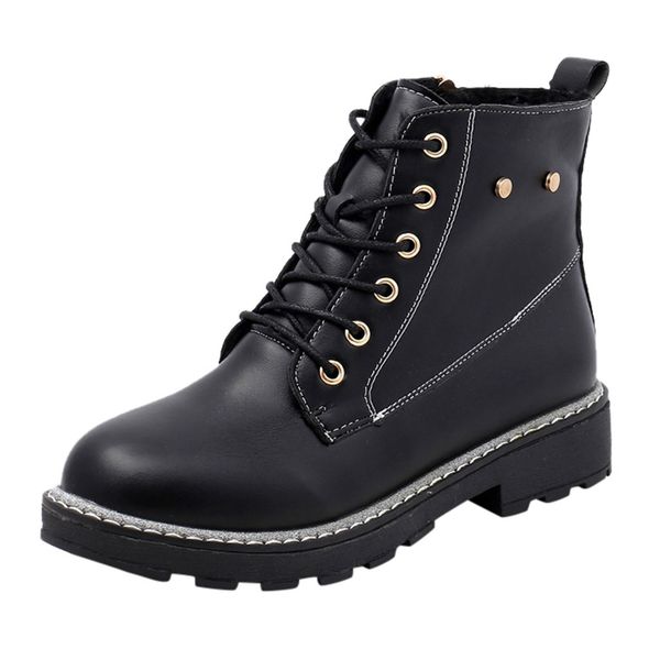 

jaycosin shoes winter women boots high-boots for women outdoor zipper square heel short shoes zapatos de mujer winter, Black
