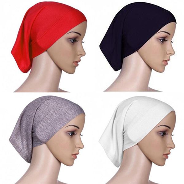 

charm women under scarf tube bonnet cap bone islamic head cover hijab muslim 1x, Red