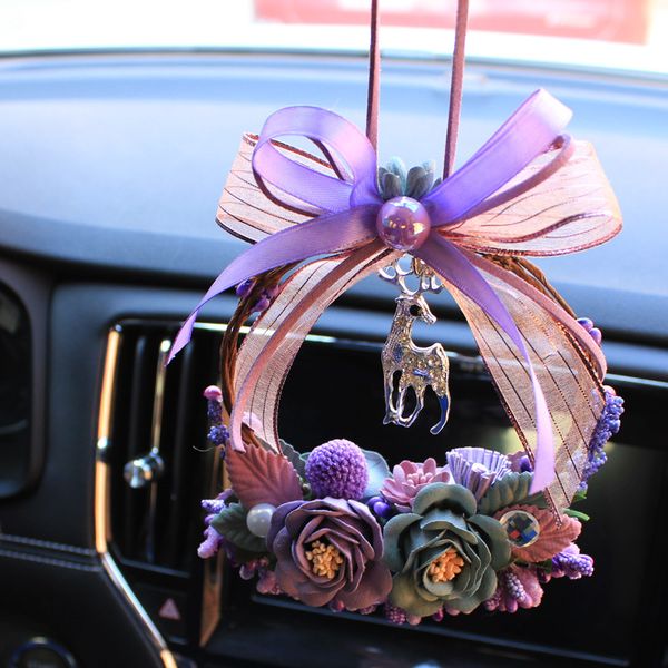 

dollbling safe trip car pendant rose garland handmade flower diy christmas bows deer party decorations business gift promotion