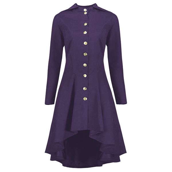 

langstar autumn winter solid plus size gothic coat women casual high low hooded coat lace up long sleeve overcoat slim trench, Tan;black