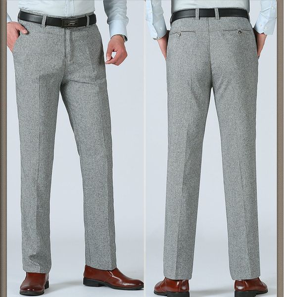 

2019 new men's pants straight loose casual trousers large size cotton fashion men's business suit pants black grey, White;black
