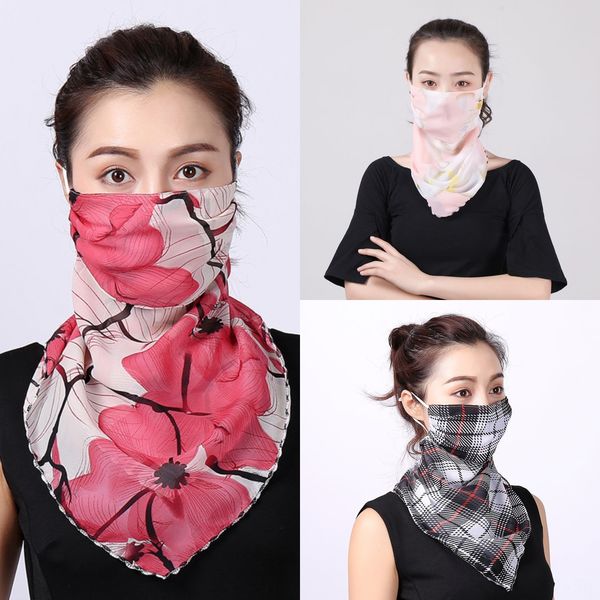 

tbfip 2020 protective mouth mask sell face mask scarf sun protection outdoor riding masks lightweight silk scarf handkerchief, Black