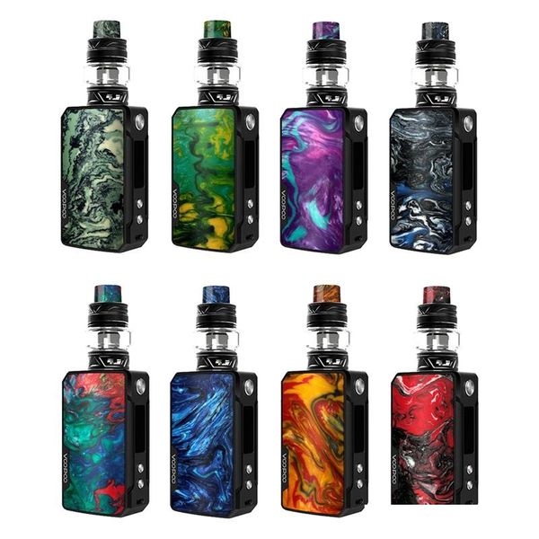 

Оригинальный VOOPOO Drag Mini Kit электронная сигарета 117 Вт 4400mAh Vape Box Mod аккумулятор и 5 мл UFORCE T2 танк новые наборы катушек сетки