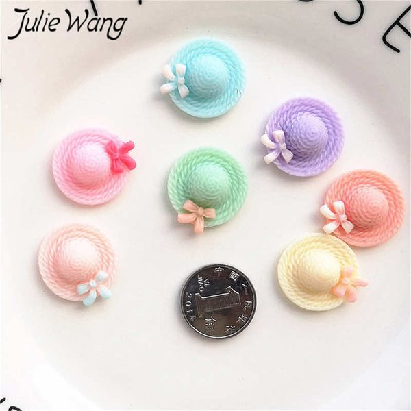 

julie wang 20pcs resin cartoon baby sun hats charms multicolor pendants jewelry making accessory table props decoration, Bronze;silver