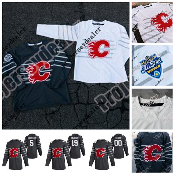 

calgary flames 2020 all-star game jersey matthew tkachuk sean monahan johnny gaudreau mikael backlund sam bennett cam talbot milan lucic, Black;red