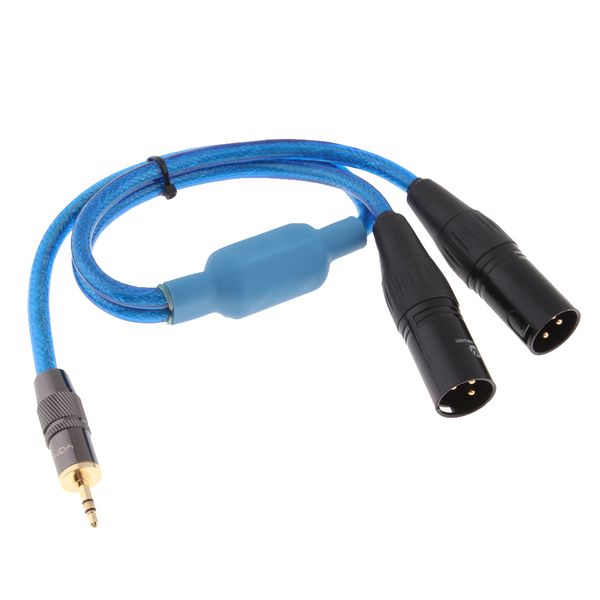 

3.5mm stereo 1/8inch jack plug to 3pin dual xlr male plugs y audio cable