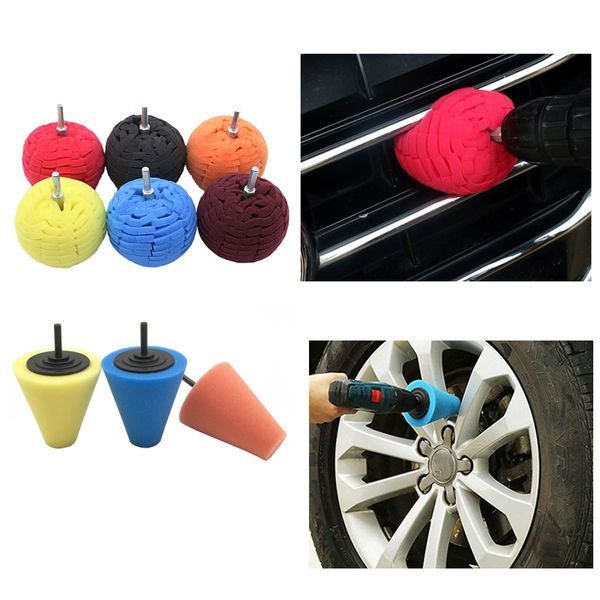 

wheel burnishing buffing pad polisher tool for car wheel hub grille detail polishing sponge cone round