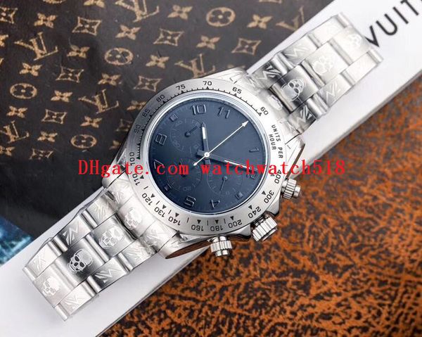 

latest version 3 style steel carved figures new cosm0graph 116500 ln black stainless watch bnib steel bracelet automatic mens fashion watch, Slivery;brown