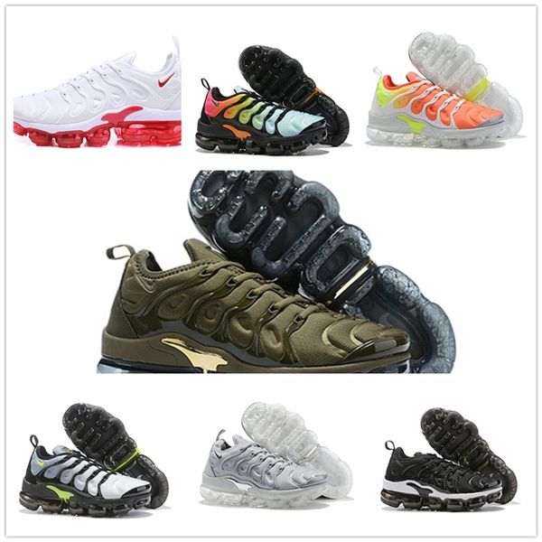 

2020 Воздуха vapormax Новый Испарения TN Plus Olive White Silver обувь Мужская обувь для мужской обуви Maxes пакет тройной черный Повседневная обувь