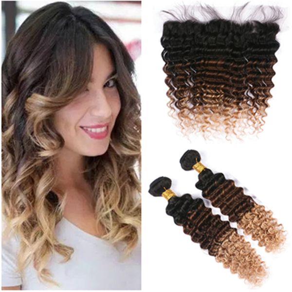2019 1b 4 27 Dark Roots Brown To Honey Blonde Ombre Deep Wave