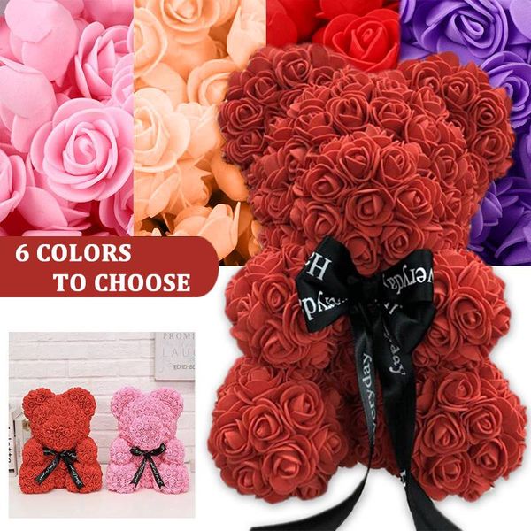 Acheter Artificielle Fleurs Rose Ours Amie Anniversaire Noël Cadeau De Saint Valentin Cadeau Danniversaire Pour La Décoration De Noce De 1508 Du