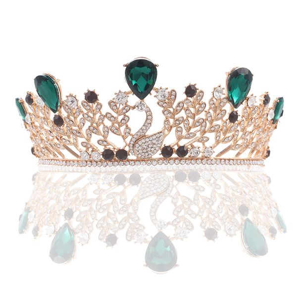 

свадебная вечеринка 16x7см диадемы из бисера с цветочными листьями невесты с короной из бриллиантов и головных уборов для невесты, исполняющ, White;golden