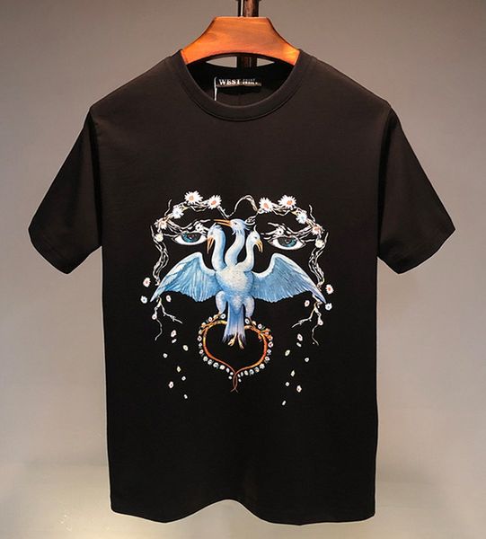 

luxury s-xxl designer hip new summer women printing designer men t-shirt short hop crane t-shirt t-shirts size tees sleeve mens kcmwg, Black