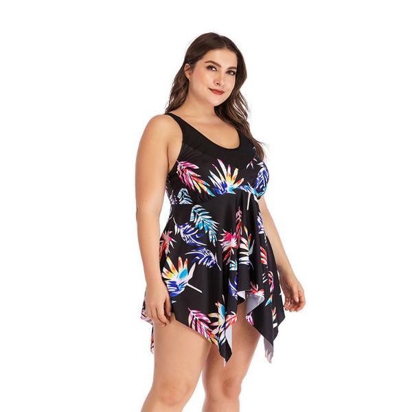 

l-5xl plus size print tankini set large big plus up swimwear women swimsuit tankini set two piece split bodysuit straps 2019 new, White;black