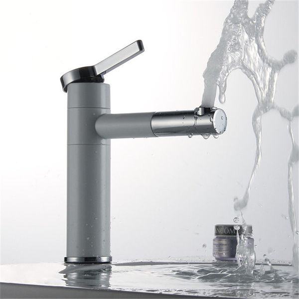 

Basin Faucets Brass Bathroom Faucet Vessel Sinks Mixer Vanity Tap Swivel Spout Deck Mounted chrome Color Washbasin Faucet