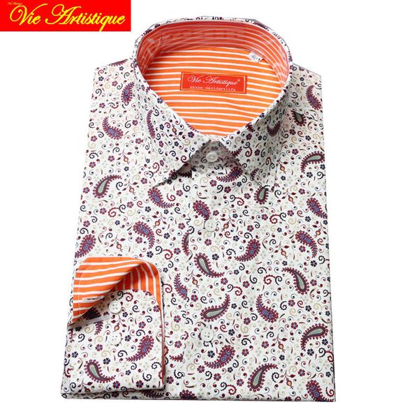 

custom tailor made women men's bespoke cotton floral shirts business formal wedding ware blouse white print wine paisley flower, White;black