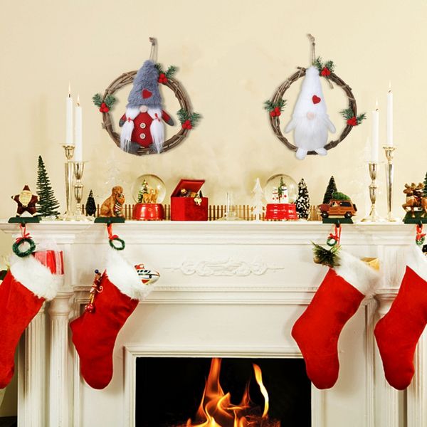 

christmas wreath delightful door wreath gnome rattan christmas garland