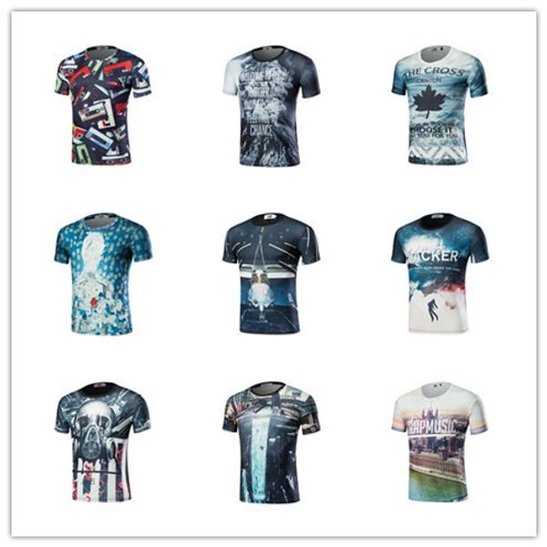 

mens designer 3 d three-dimensional t-shirt funny rock t-shirt round neck digital printing short sleeve short t, White;black