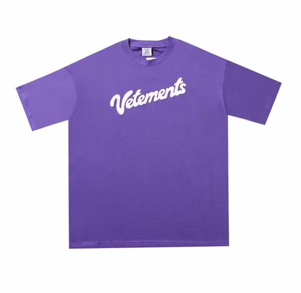 

летние мужские футболки женщины vetements 20ss vtm фиолетовый письмо свободные мода high street с коротким рукавом повседневная t01, White;black