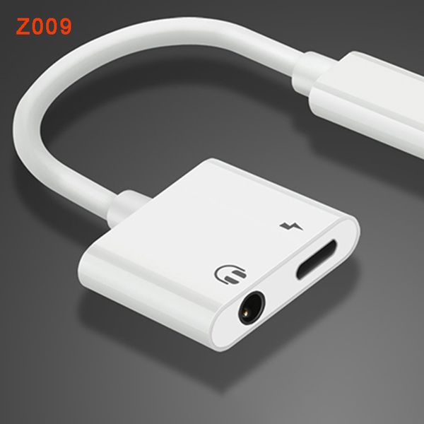 

Charger cable aux cable adapter 2 in 1 earphone mu ic jack headphone charging and audio cable