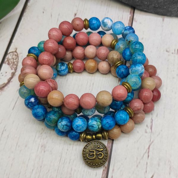 

new beautiful women yoga bead mala bracelet 8mm apatite stone 108 beads strand bracelet female jewelry dropship, Black