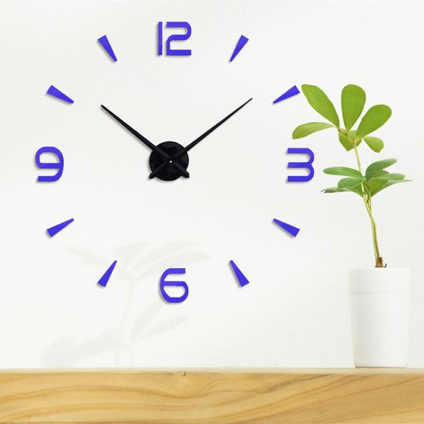 

3d diy5 colors acrylic clock mirror wall stickers personality art for kids room living room tv backdrop decorative