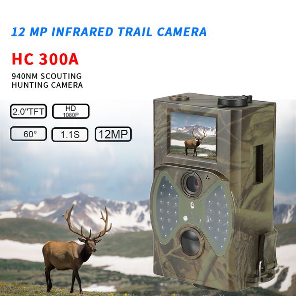 

trail hunting camera 1080p 12mp infrared cameras hc300a hc300 p traps night vision outdoor hunter cam solar panel charger