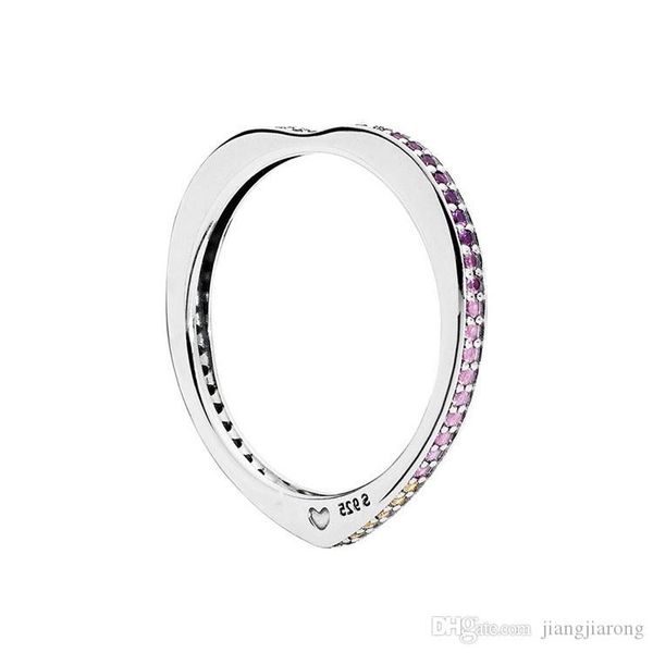 

pr45 color arc ring for women man size 6-9 big brand 925s silver ring diamond sell single lover christmas gift pandor ring