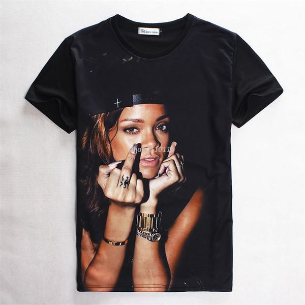 

tshirts new fashion men/women's 3d character t-shirts rihanna t shirt printed feminine tshirt 2018 clothes, White