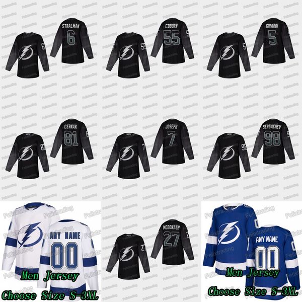 

2019 New Tampa Bay Lightning Ryan McDonagh Mikhail Sergachev Anton Stralman Mathieu Joseph Erik Cernak Braydon Coburn Dan Girardi Jerseys