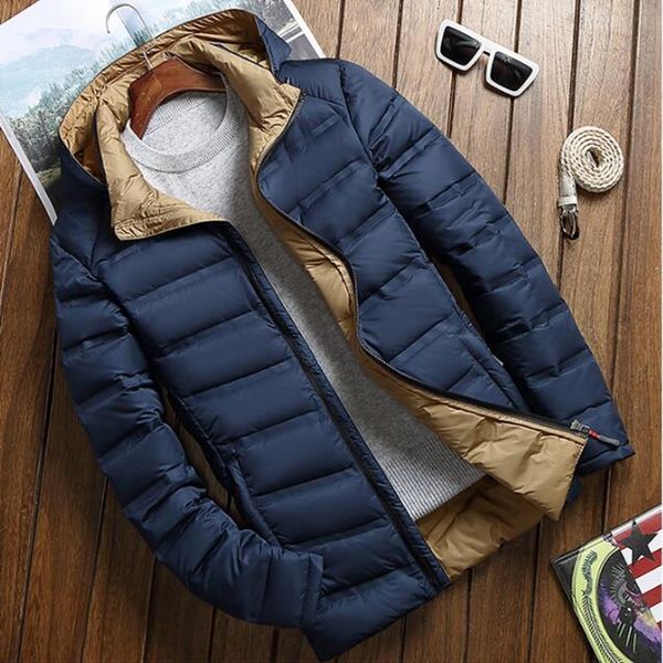 

men's spring autumn han version of the new european and american fashion boutique slim personality short thickened casual down jacket, Black