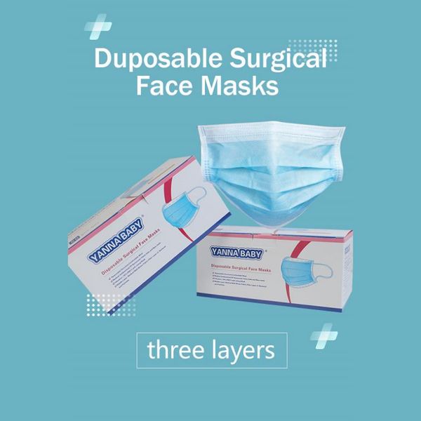 

высокое качество 50 шт одноразовые маски для лица толстые 3-слойные маски нетканые маски для лица бесплатная доставка