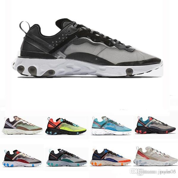 

2019 react element running shoes for men women white black royal tint desert sand designer breathable sports sneaker size 36-45