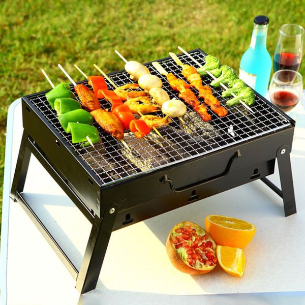 

portable bbq barbecue grills burner oven outdoor garden charcoal barbeque patio party cooking foldable picnic for 3-5 person