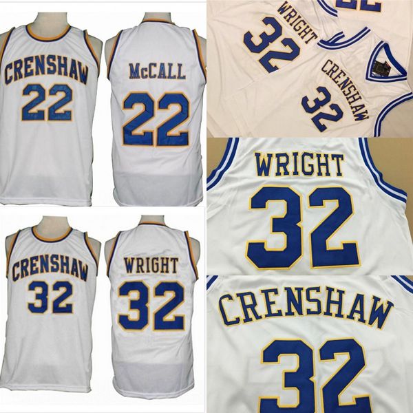 

mens love and basketball movie jerseys 22 quincy mccall 32 monica wright crenshaw high school movie stitched college basketball jerseys, Black