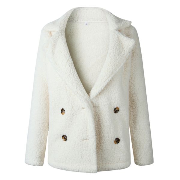 

winter 2020 2019 button collar pocket women shaken grain velvet jackets girl 100164-15 wt19, White