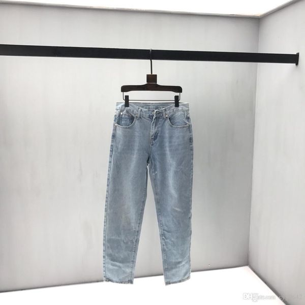 

new men's trousers early autumn joint name ins wind stereo embroidery black and white stitching zipper closed velvet casual pants 0256