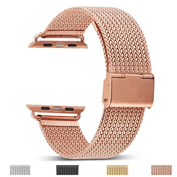 

4 40mm 44mm ремешок из нержавеющей стали пряжка ремешок серии серии 3/2/1 38мм 42мм наручные часы группы 4, Black;brown