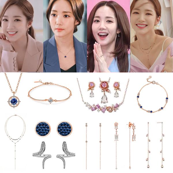 

mengjiqiao 2019 new korean tv star rhinestone drop earrings for women elegant pendientes fashion party jewelry gifts, Silver