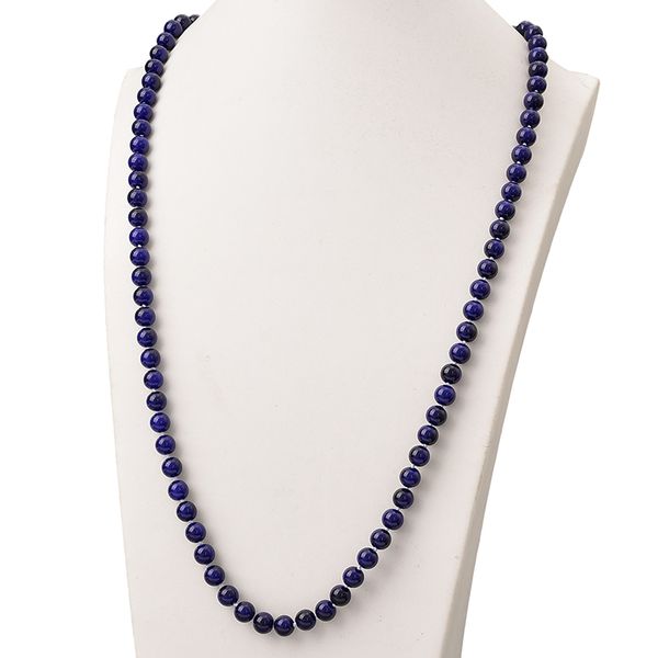 

dark blue shell pearls long chain 8mm size for diy imitation pearls necklace 36inch for women simple style h872, Silver