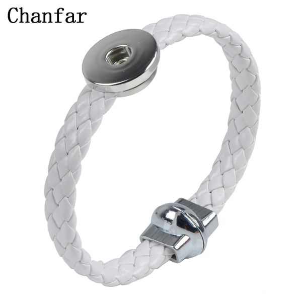 

chanfar sell new trend leather magnetic snap button bracelet women men diy jewelry, Golden;silver