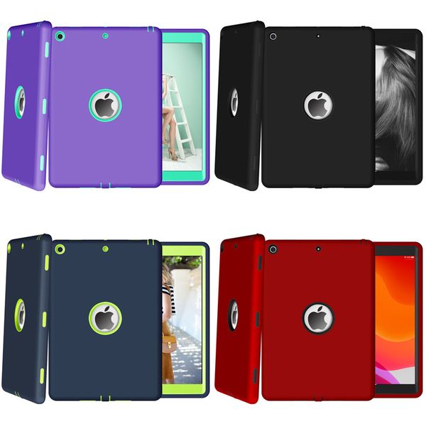 

3 in 1 shockproof hybrid robot military extreme heavy duty silicone pc full body cover case for ipad 7th 2019 10.2 inch
