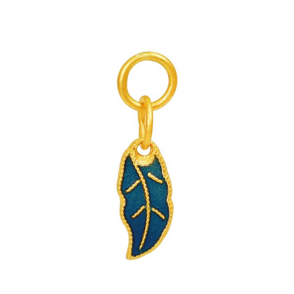 

new 24k yellow gold pendant 999 gold leaf necklace chain, Silver