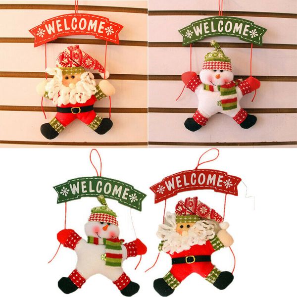 

merry christmas gift welcome slogan santa claus toy doll snowman tree ornament decors christmas decoration home shop