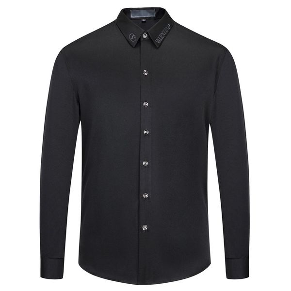 

мужская роскошь дизайнер рубашка с длинным рукавом печати корейской рубашкой мужских британского джентльмена дизайнером платьем рубашка ylcs, White;black